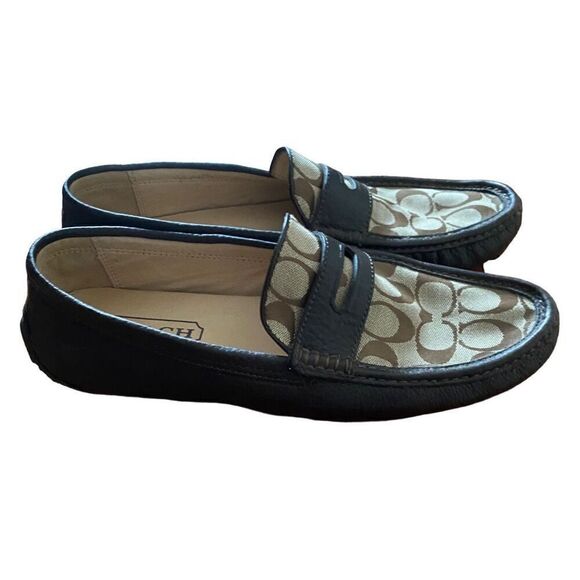 Coach men’s Neal brown leather driving loafers size 10.5. - Picture 3 of 10